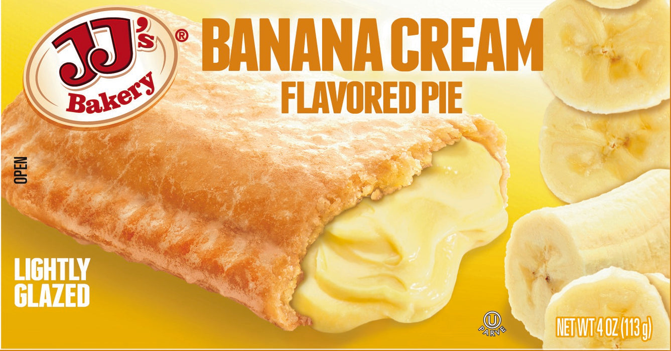 JJ's Bakery Lightly Glazed Banana Cream Snack Pies 4oz Wholesale