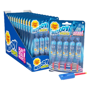 Chupa Chups Melody Pop Blue Raspberry Flavor Whistle Lollipops 5-Count Wholesale