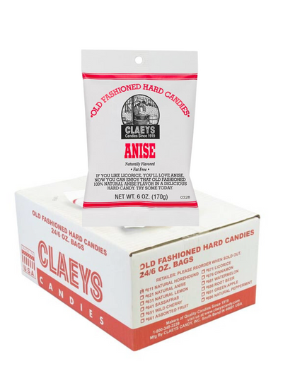 Claey's Old Fashioned Hard Candy 6 Ounce Bag, Natural Anise