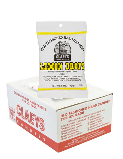 Claey's Old Fashioned Hard Candy 6 Ounce Bag, Lemon Drops