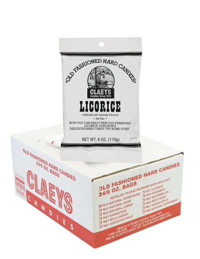 Claey's Old Fashioned Hard Candy 6 Ounce Bag, Licorice