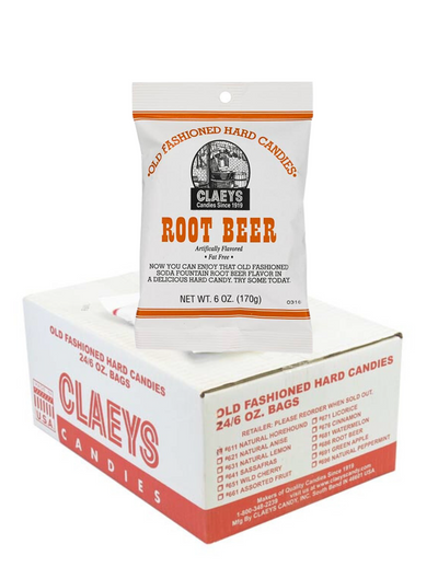 Claey's Old Fashioned Hard Candy 6 Ounce Bag, Root Beer