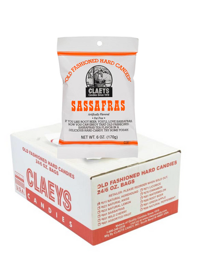 Claey's Old Fashioned Hard Candy 6 Ounce Bag, Sassafras
