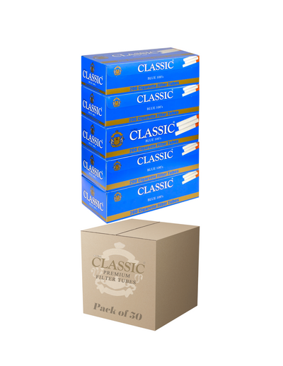 Global Classic Light Blue 100mm Cigarette Tubes 200 Count Per Box