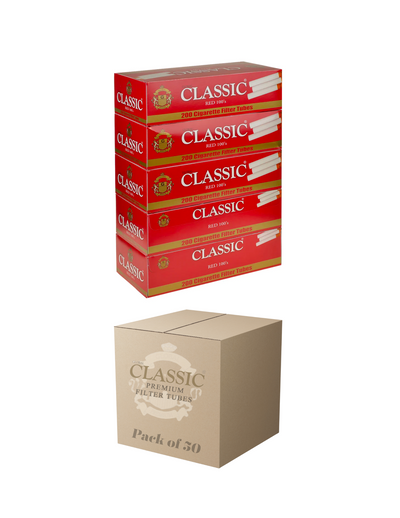 Global Classic Red Regular 100mm Cigarette Tubes 200 Count Per Box