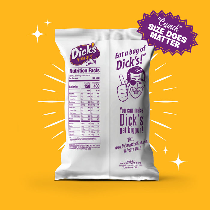 Dick's Ripple Potato Chips, Salty — 2.75 oz Bags, Case of 16