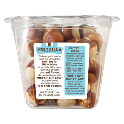 Pretzilla Soft Pretzel Bites Mikes Hot Honey Cup Salted Pretzel Tub 12.3oz Master Case of 8 Tubs