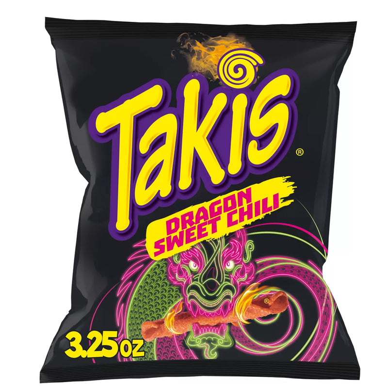 Takis Dragon Sweet Chili Rolled Tortilla Chips, 3.25 oz (Pack of 20)