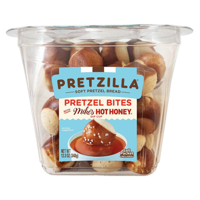 Pretzilla Soft Pretzel Bites Mikes Hot Honey Cup Salted Pretzel Tub 12.3oz Master Case of 8 Tubs