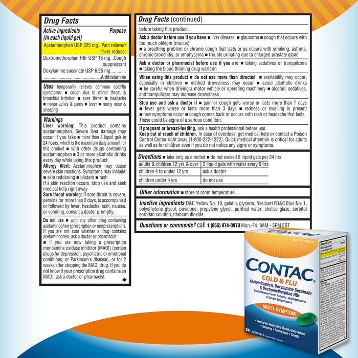 Contac Cold & Flu Multi-Symptom 24 Liquid Gels — official product image 6