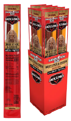 Jack Link's Sasquatch Size Beef and Cheese, 2.45 oz - Hearty Snack Combo (Pack of 12)