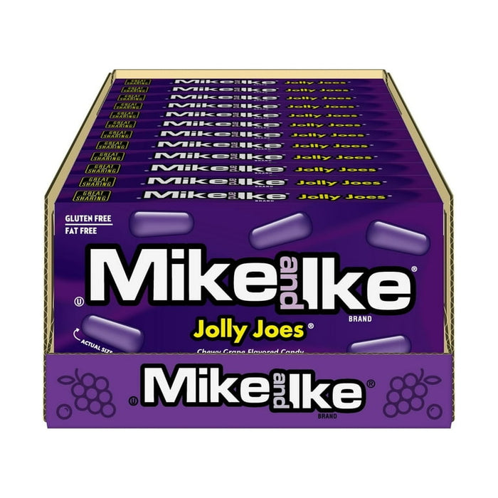 Mike & Ike Jolly Joes Grape Flavored Candy 4.25 oz Theater Boxes 12-Pack Wholesale