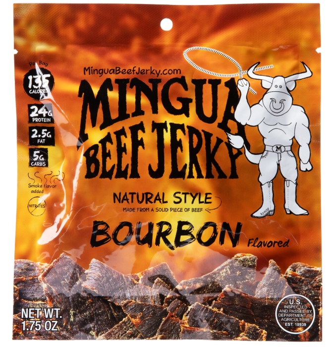 Mingua Bourbon Beef Jerky, 1.75 oz Bag