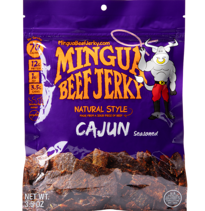 Mingua Cajun Beef Jerky 3.5 oz bag front