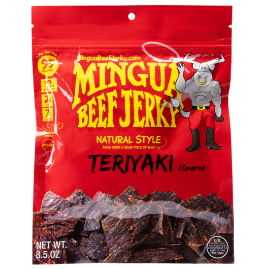 Mingua Teriyaki Beef Jerky 3.5 oz bag front