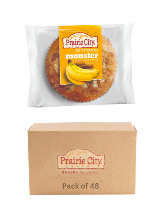 Prairie City Bakery Down Home Individually Wrapped Monster Muffins 6 Ounce (Banana Nut)