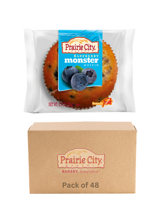 Prairie City Bakery Down Home Individually Wrapped Monster Muffins 6 Ounce (Blueberry)
