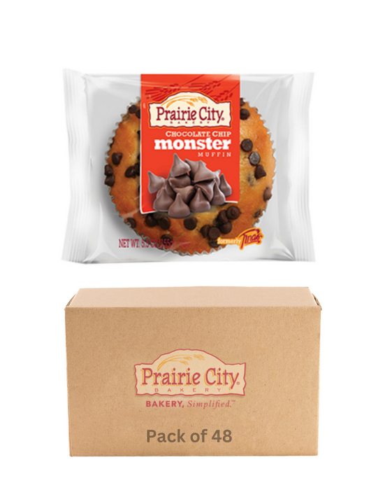 Prairie City Bakery Down Home Individually Wrapped Monster Muffins 6 Ounce (Chocolate Chip)