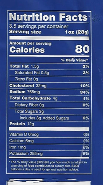 Mingua BBQ Beef Jerky 3.5 oz bag nutrition facts