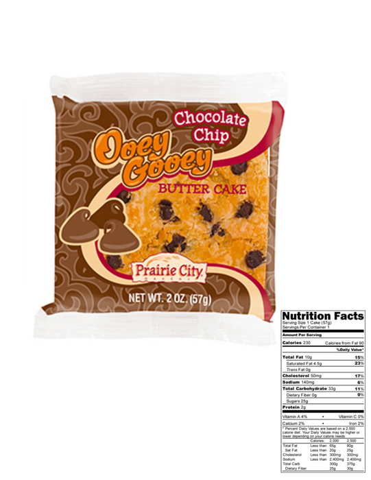 Prairie City Bakery Ooey Gooey Choc Chip Cake 10 Per Box