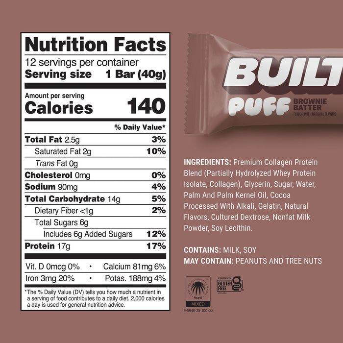 Built Puff Brownie Batter Protein Bar 12ct