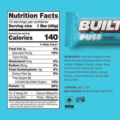 Built Puff Coconut Protein Bar 12ct