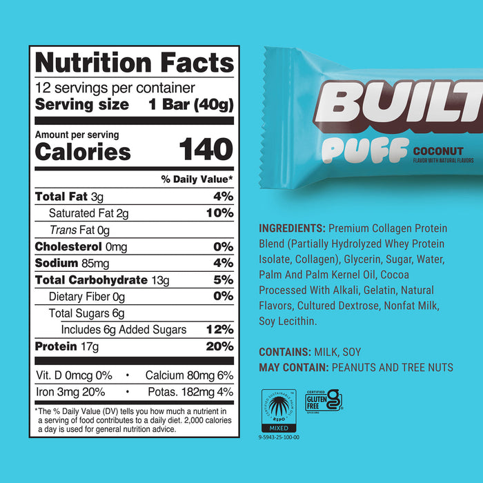 Built Puff Coconut Protein Bar 12ct
