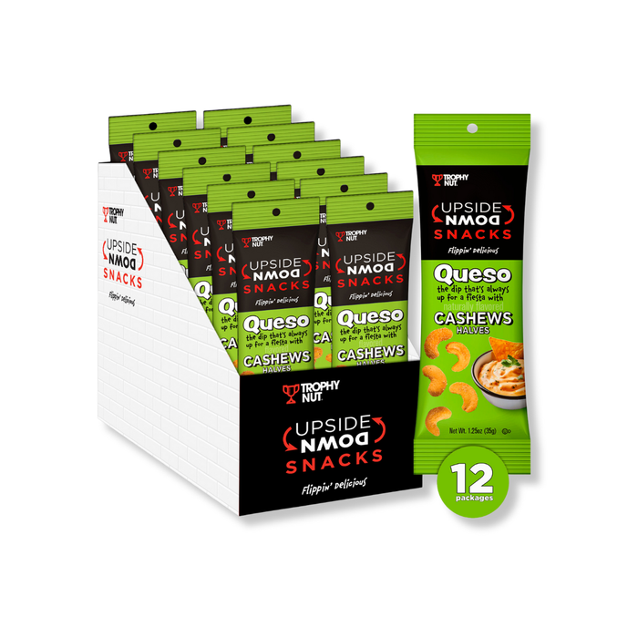 Trophy Nut Upside Down Queso Flavored Cashews 1.25 oz (Pack of 12)