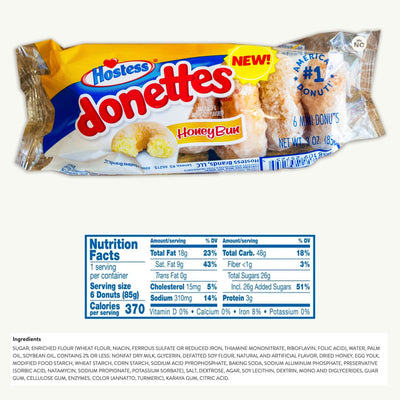 Hostess Honey Bun Mini Donettes, 3 oz Packs (Pack of 10)