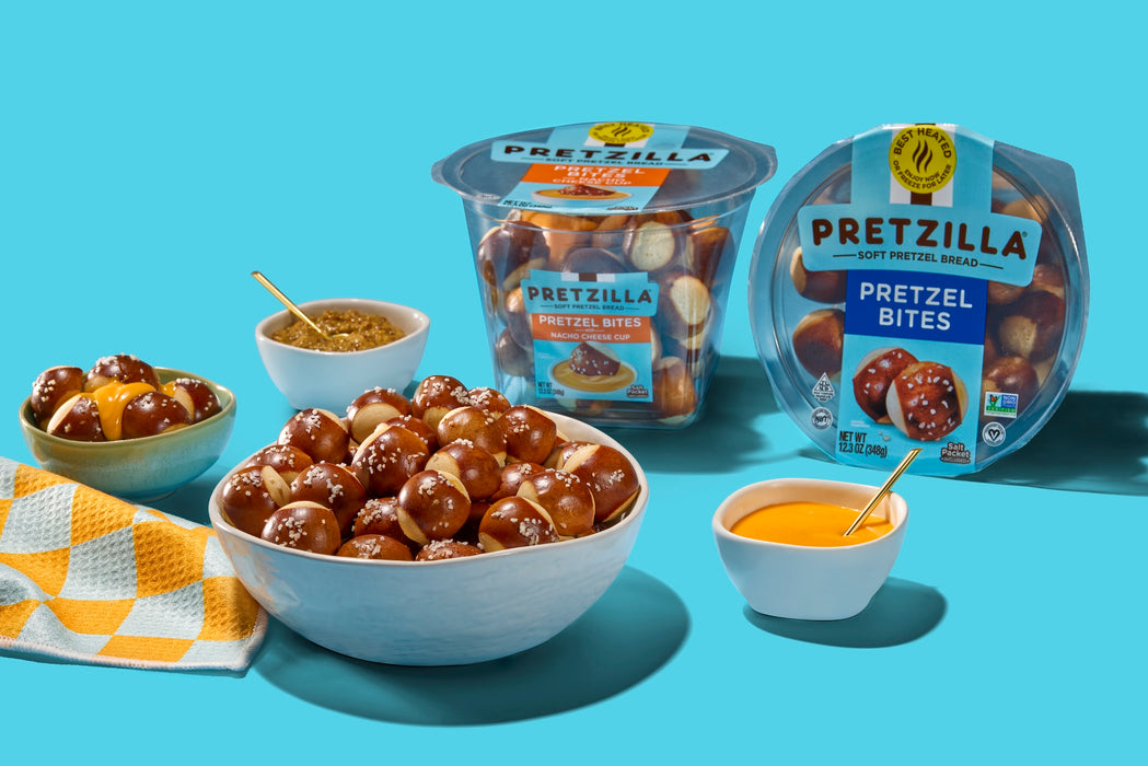 Pretzilla Soft Pretzel Bites with Mustard Cup 12.3 oz (Pack of 8)