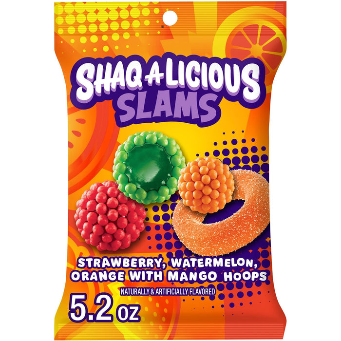 Shaq XL Gummy Slams 5.2 oz peg bag front packaging