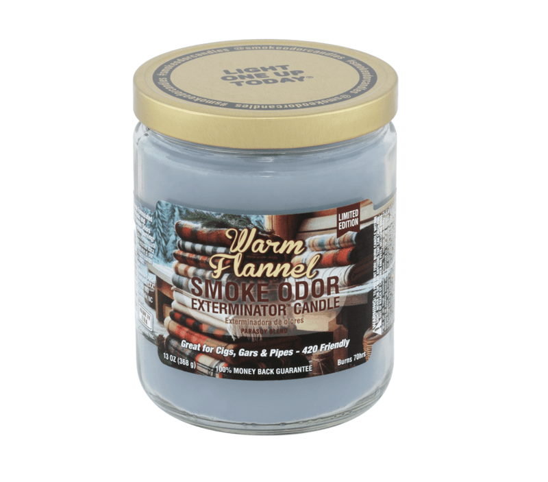 Smoke Odor Exterminator Jar Candle Warm Flannel Seasonal 12ct