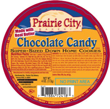 Prairie City Bakery Cookie Iw Choc Candy 4 oz 12 Per Box