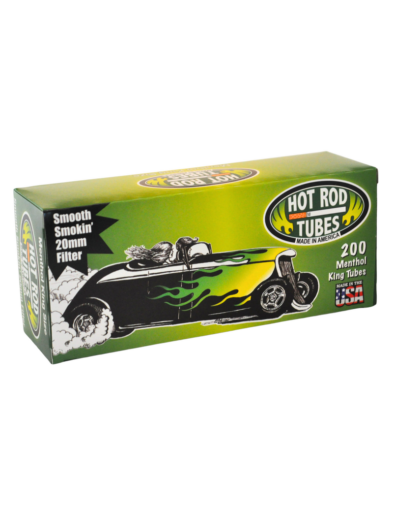 Hot Rod Tube Cigarette Tubes 20mm Filter 200 Count Per Box Menthol King Size