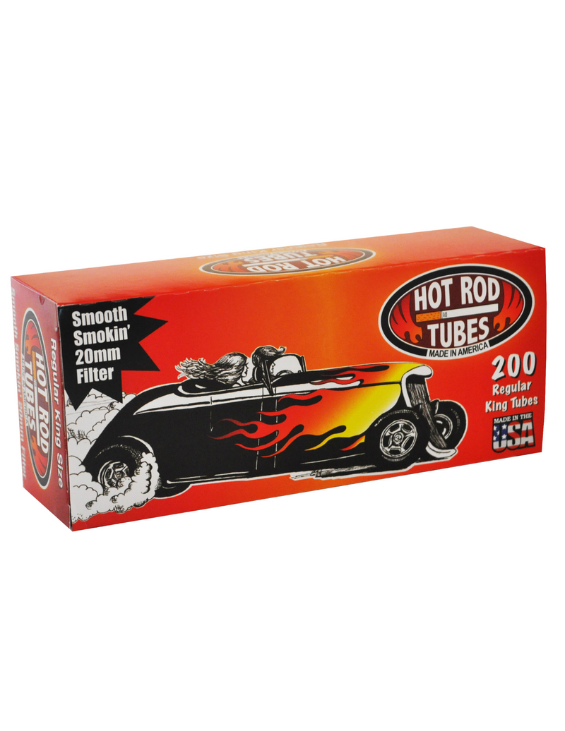 Hot Rod Tube Cigarette Tubes 20mm Filter 200 Count Per Box Regular King Size