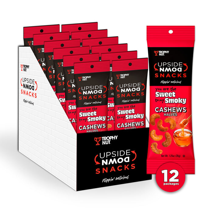 Trophy Nut Upside Down Sweet Smoky Cashews 1.25 oz (Pack of 12)