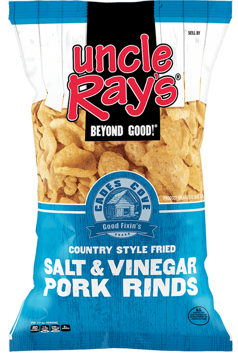 Uncle Ray's Salt & Vinegar Pork Rinds 2.29 oz 12-Count Wholesale Pack