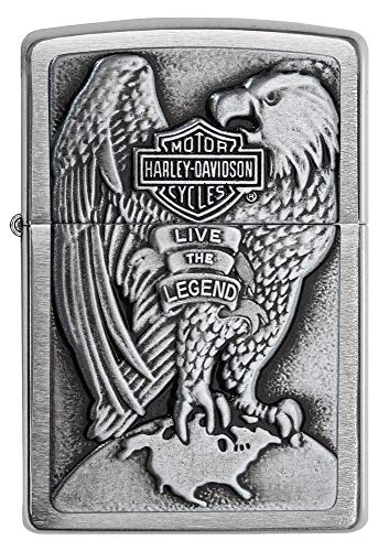 Zippo Harley-Davidson Full Faced Eagle High Polish Chrome Emblem Pocket Lighter Z- 00200HD.H231 HARLEY USA