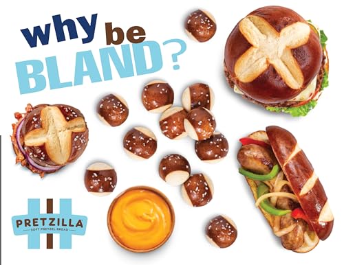 Pretzilla Soft Pretzel Hamburger Buns, 12.8 oz 4 Count ‚Äì Gourmet Sandwich or Burger Rolls, Non GMO Kosher Vegan Burger Bread, Soft Bakery Pretzel Bun (Case of 12 Packs)
