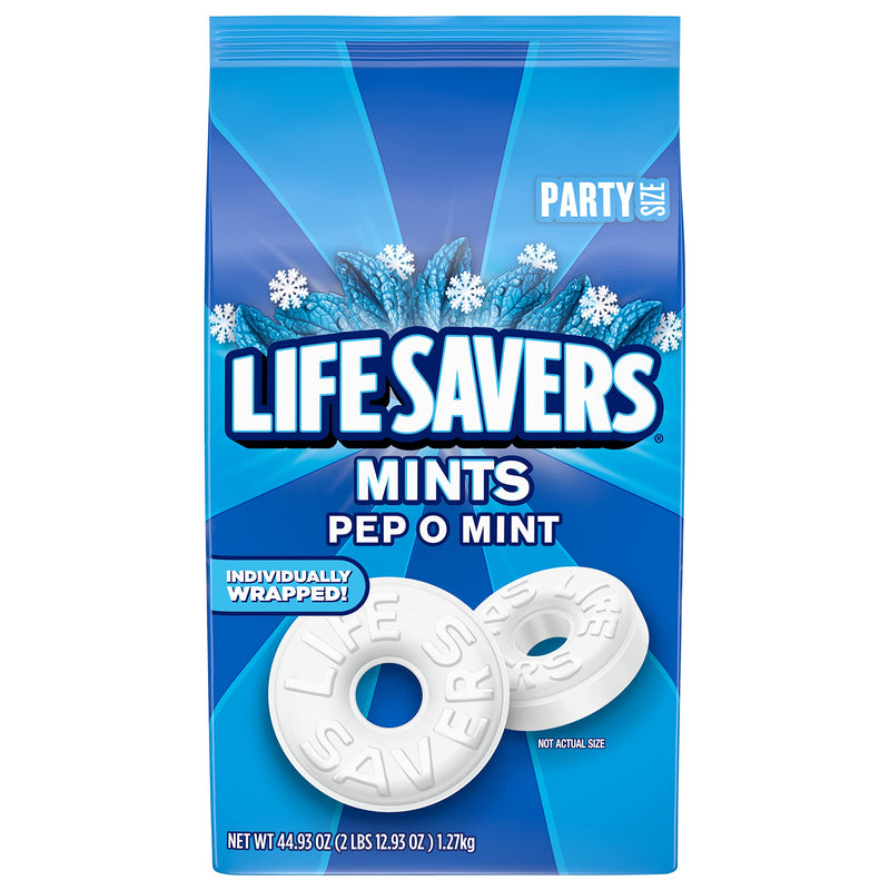 Lifesavers Pep-O-Mint Hard Candy, Stand-Up Bag, 44.9oz (Pack of 6)