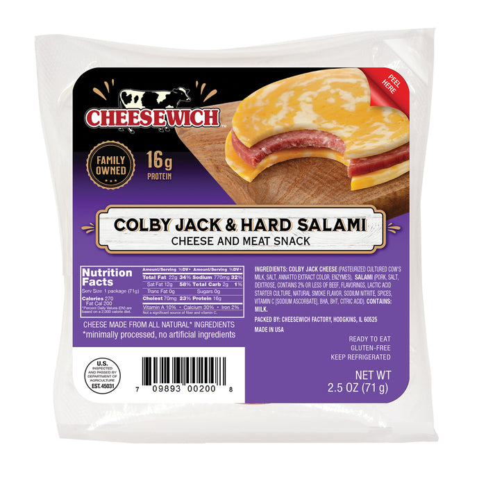 Cheesewich Salami Colby Jack 2.5 oz (Pack of 16)