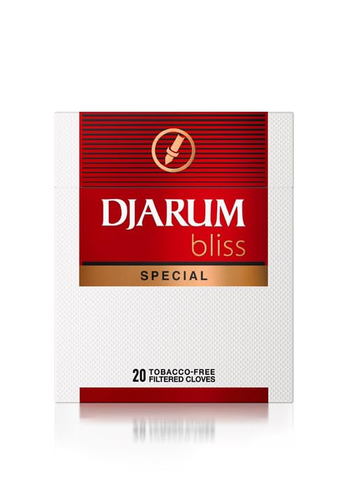 Djarum Special Bliss Tobacco & Nicotine Free Clove Filtered Cigarettes - 10 Boxes of 20 = 200 total - incl. Frugal Smoker Sticker