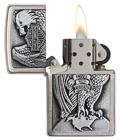 Zippo Harley-Davidson Full Faced Eagle High Polish Chrome Emblem Pocket Lighter Z- 00200HD.H231 HARLEY USA