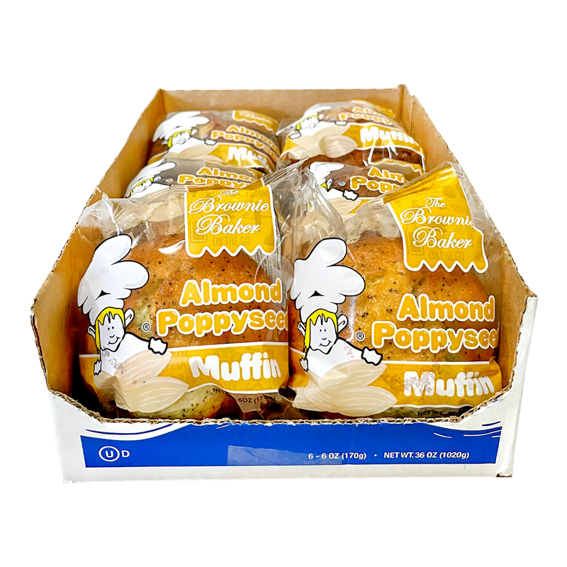 Brownie Baker Almond Poppyseed Muffin, Pack of 6