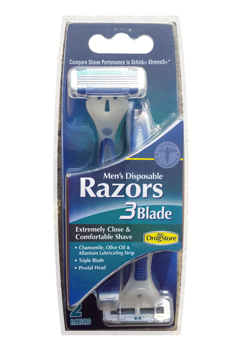 L Drug Mens Disp Razor 2pk Single Bag