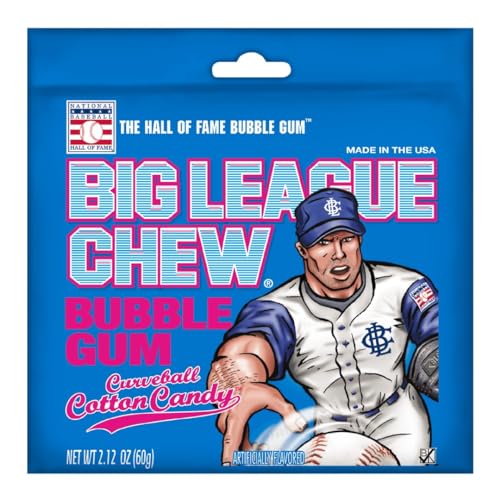 Big League Chew Cotton Candy Bubble Gum (Pack of 12)