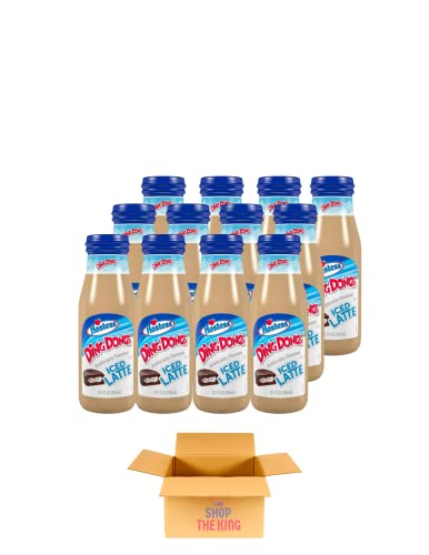 Hostess Iced Latte Flavored 13.7oz Ready to Drink Bottled Coffee (12 Bottles) (Ding Dong)