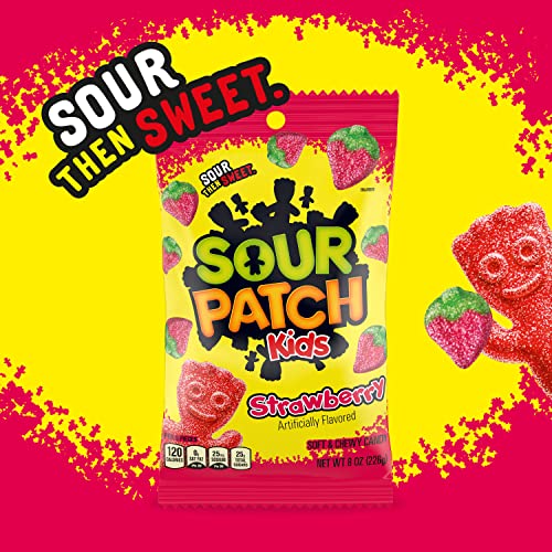 Sour Patch Kids Strawberry Soft and Chewy Candy 8 Oz Bags 12-Pack Wholesale