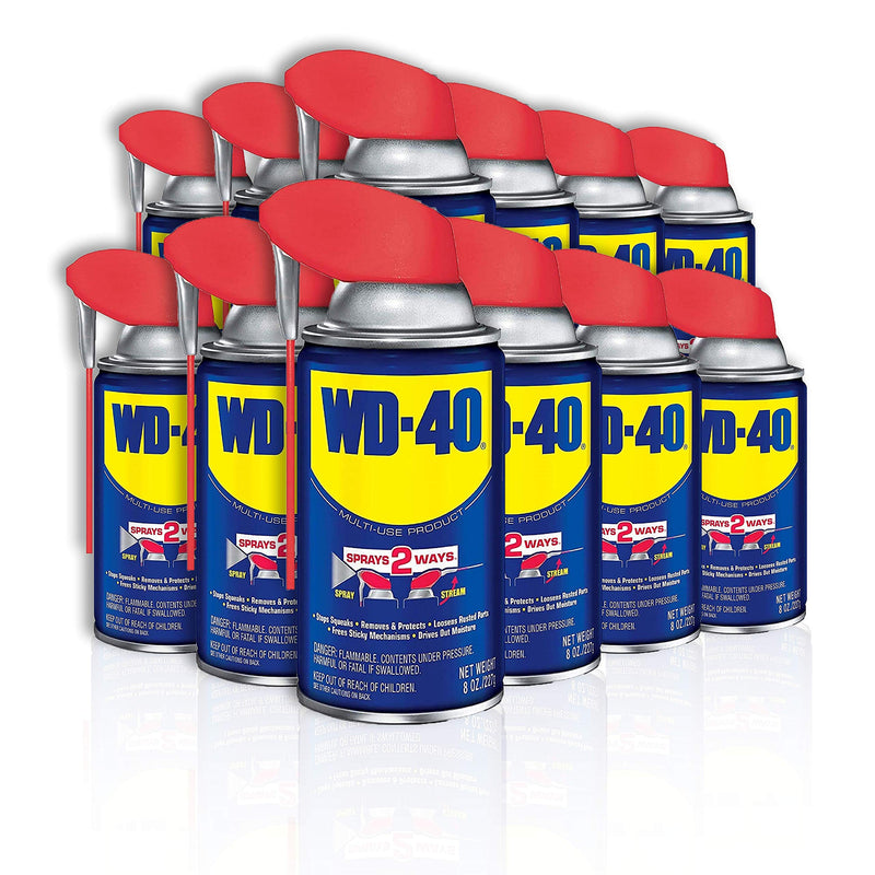 WD-40 Multi-Use Product with Smart Straw Sprays 2 Ways, 8 OZ [12-Pack]