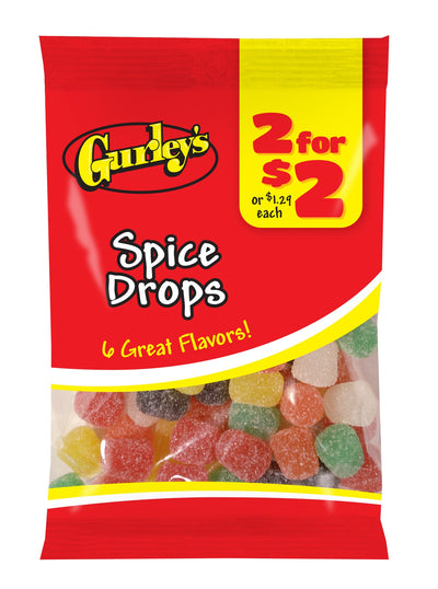 Gurley's Spice Drops, Gummy Candy with a Kick of Cinnamon & Clove (Pack of 12)